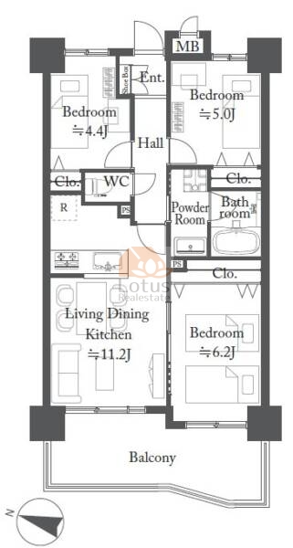 ライオンズマンション新小岩第１０503間取図