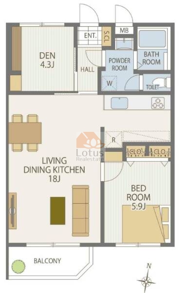 ライオンズマンション西新井第２205間取図