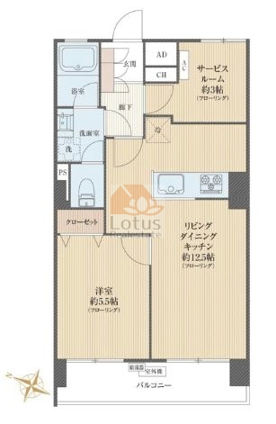 日商岩井上高田マンション３階間取図