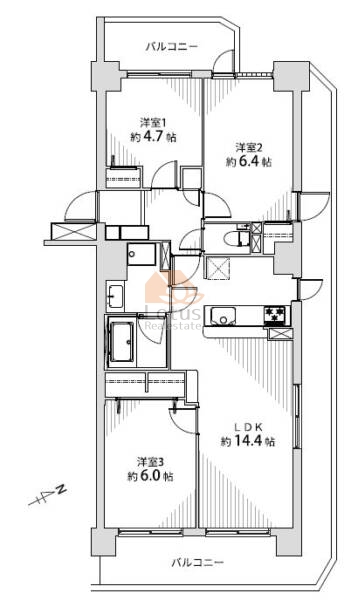 ダイアパレス京成曳舟1001間取図