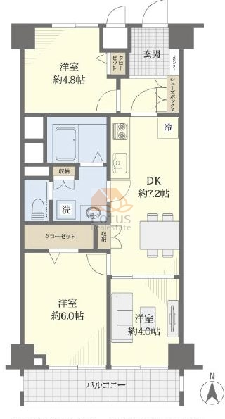 サニーコート東中野206間取図