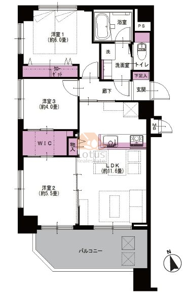 藤和シティコープ町屋2505間取図