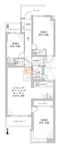 ライツ中村橋303間取図