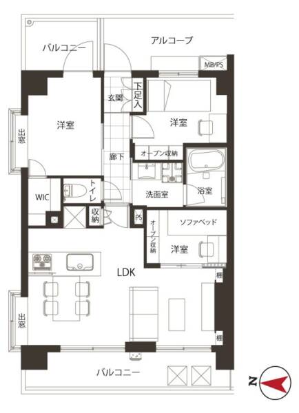 ライオンズマンション錦糸町親水公園第２1003間取図