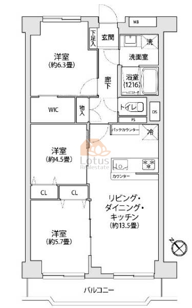 西葛西ハイツ702間取図