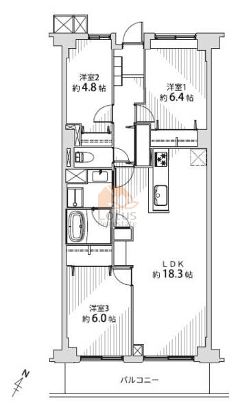 ルネ門前仲町415間取図