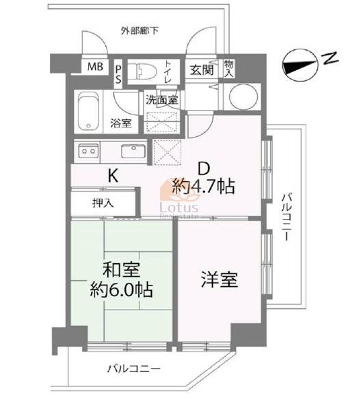 東陽町公園ハイツ壱番館5階間取図