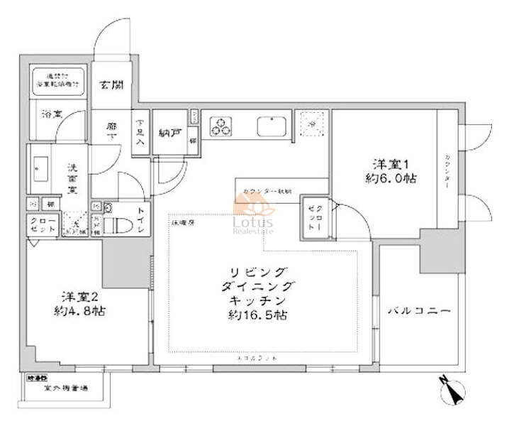 ファミール東銀座グランスイートタワー908間取図