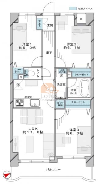 ライオンズガーデン東向島307間取図