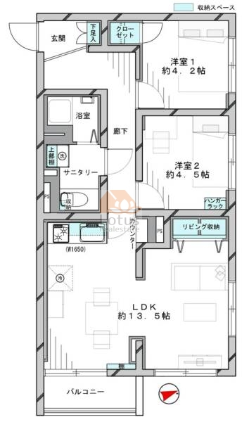 上荻ハイホーム412間取図