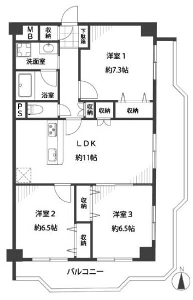 白鳥スカイマンション617間取図