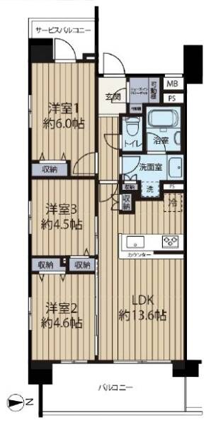 フォースター南千住1001間取図