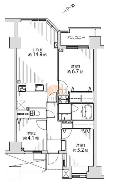 グランハイム町屋303間取図