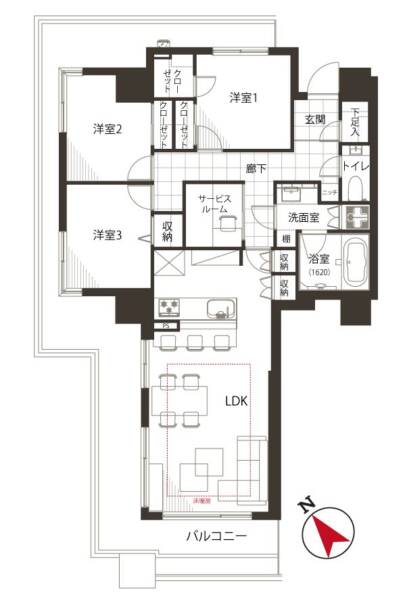 エアライズタワー1414間取図