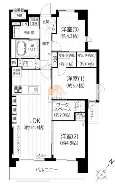 ケルン浅草1004間取図