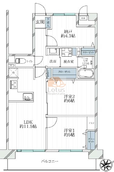 ライオンズマンション船堀第2802間取図
