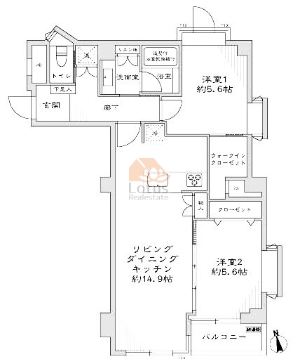 カトルセゾン中野坂上301間取図