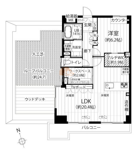 ライオンズマンション広尾南601間取図