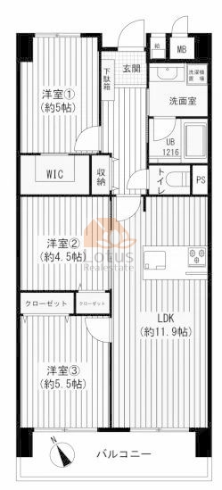 南砂町グリーンハイツ14階間取図