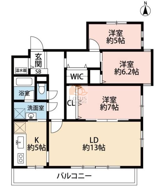 都立家政シティハウス3階間取図