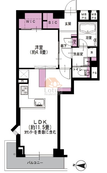 西新宿ハウス406間取図