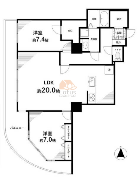 西戸山タワーホウムズ406間取図