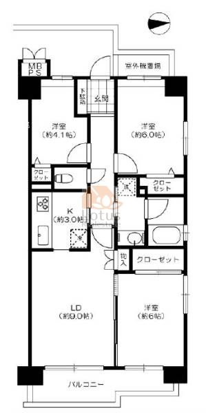 モアステージ北綾瀬109間取図