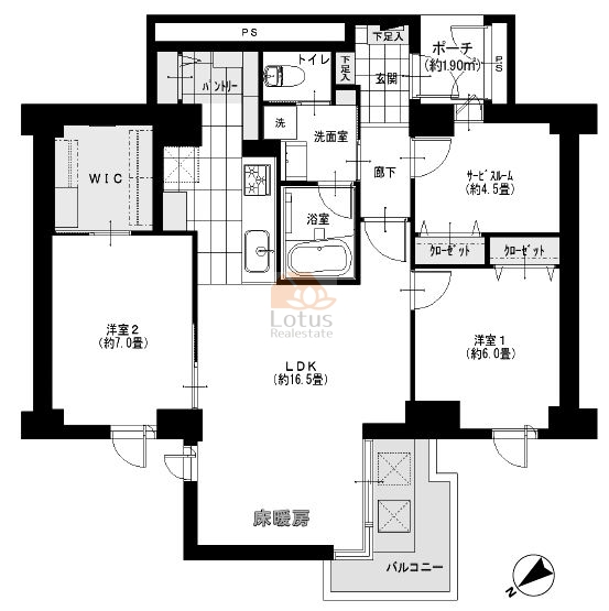 目黒不動前マンション504間取図