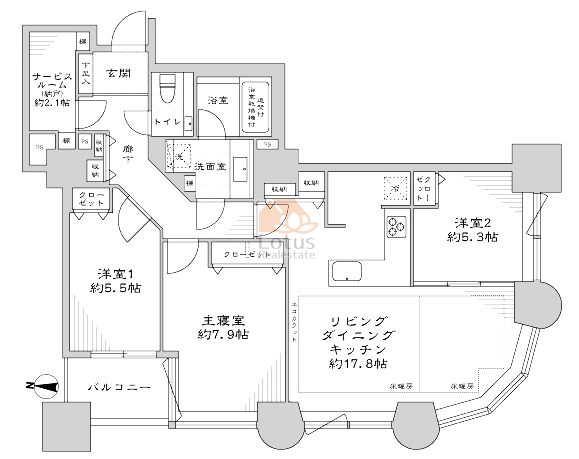 センチュリーパークタワー606間取図