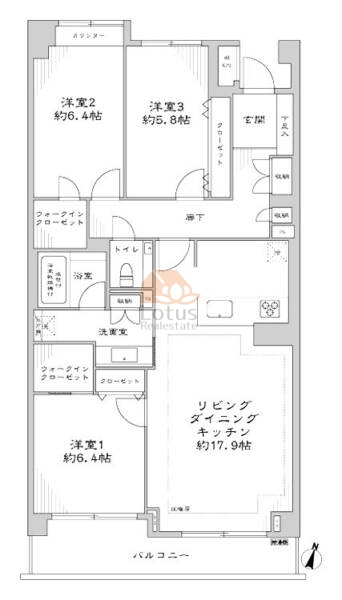 エクレールガーデン鷺ノ宮413間取図