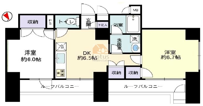 藤和下谷コープ801間取図