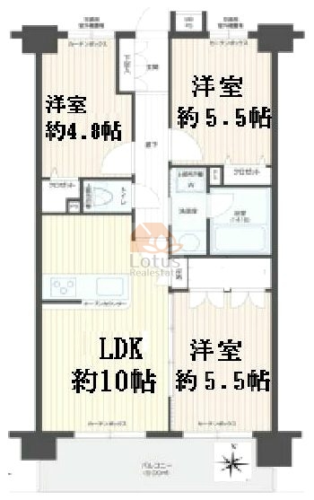 ライオンズマンション立石南202間取図