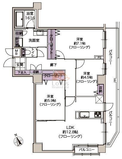 エクセル葛西臨海公園1402間取図