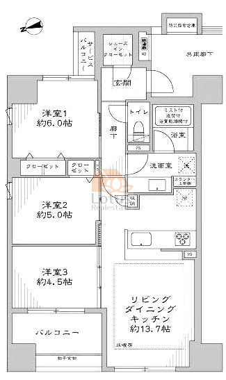 クレヴィア東京八丁堀湊ザレジデンス306間取図