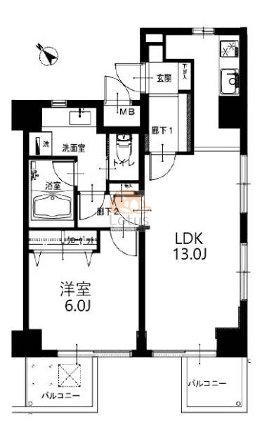 ヴェルトウォーターフロント808間取図