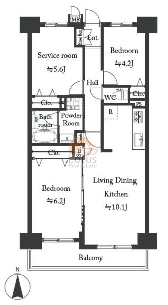 ライオンズガーデン五反野408間取図