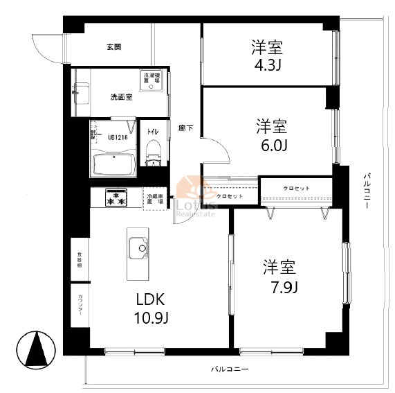 チサンマンション両国802間取図