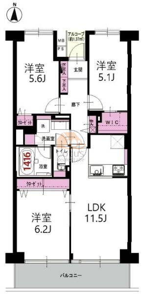 ハイラーク木場310間取図