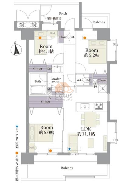 ライオンズマンション上中里304間取図