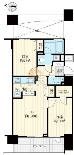 レーベンリヴァーレ東京ラトーレ204間取図