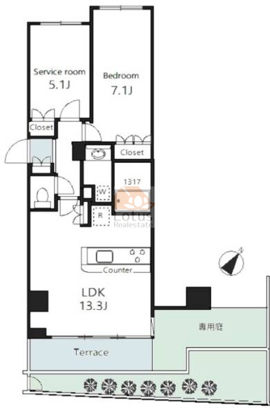 プレシス西葛西ヴェルデ103間取図