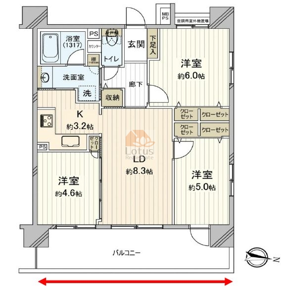 クリオ東浅草405間取図