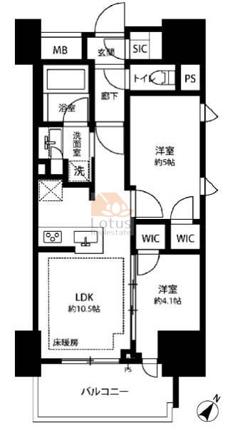 ルフォンリブレ上野根岸1003間取図