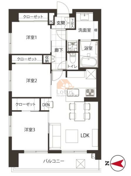 錦糸町第2ローヤルコーポ1201間取図