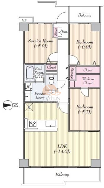 サンライフ一之江306間取図