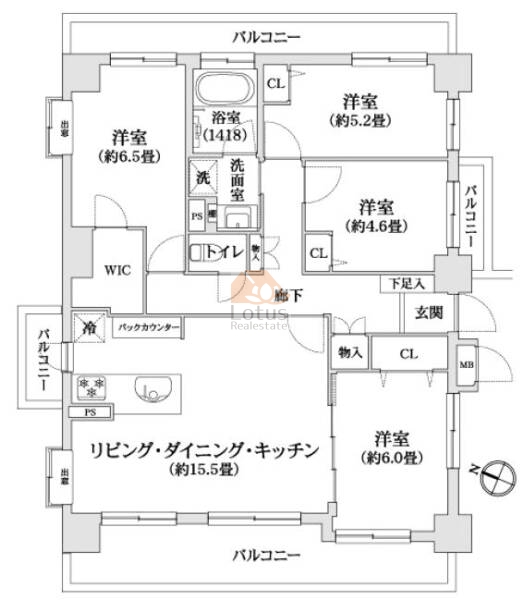 藤和シティホームズ西小岩603間取図