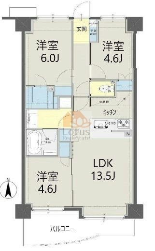 モアステージ五反野1102間取図