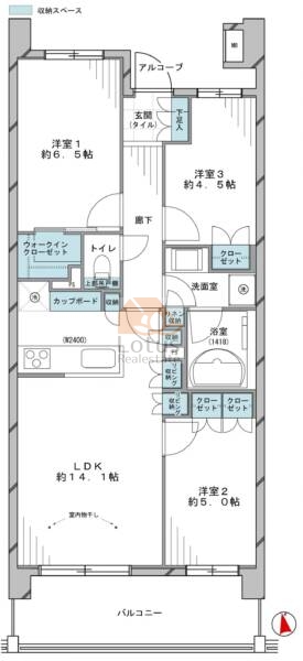 ウィルローズ一之江206間取図