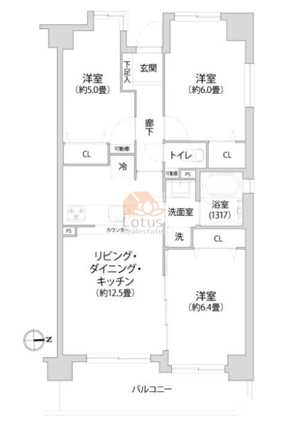 レーベンハイム竹ノ塚フィルモア313間取図