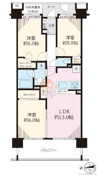 コスモシティグランリオ704間取図